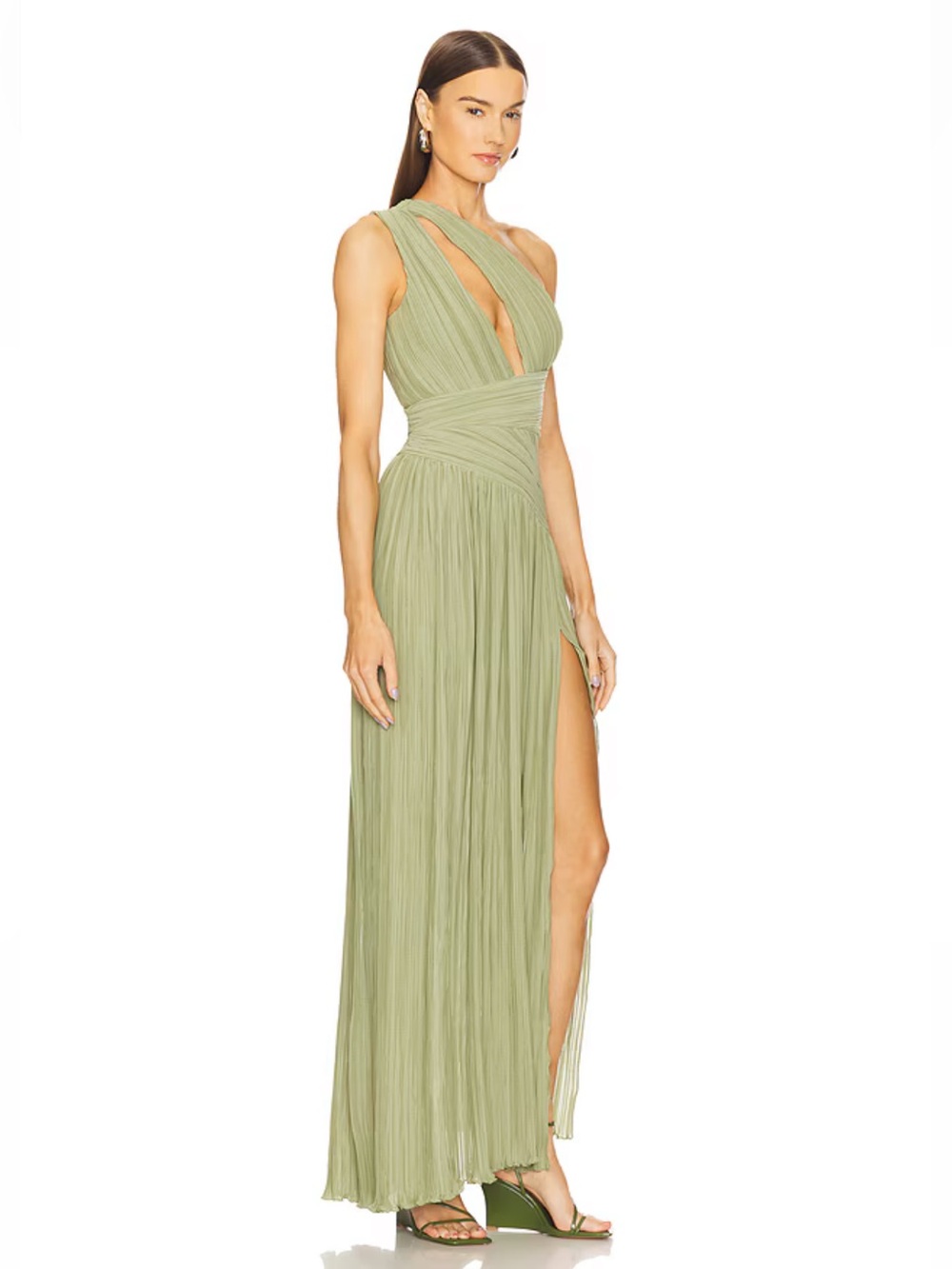 NWOT! Michael Costello x REVOLVE Sloane Gown in Sage - Picture 2 of 5